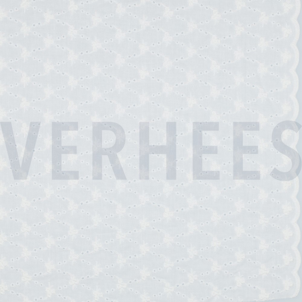 COTTON EMBROIDERY TWO-SIDE SCALLOP WHITE