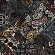 VISCOSE RADIANCE DIGITAAL ETNISCHE PATCH DONKERGRIJS (thumbnail)