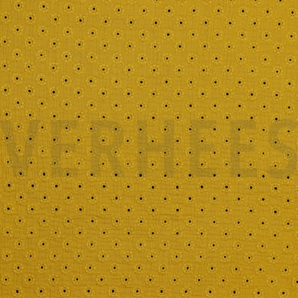 DOUBLE GAUZE EMBROIDERY FLOWERS OCHRE (hover)