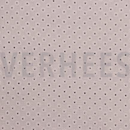 DOUBLE GAUZE EMBROIDERY BLOEMEN ZACHTROZE/OUDROZE (hover)