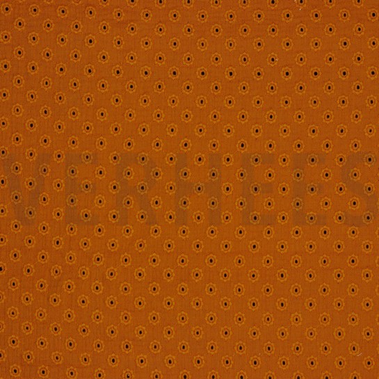 DOUBLE GAUZE EMBROIDERY FLOWERS RUST #7