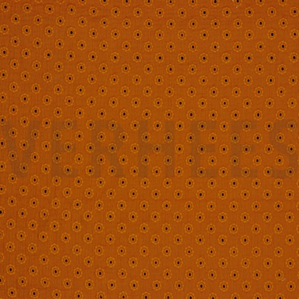 DOUBLE GAUZE EMBROIDERY FLOWERS RUST (hover)