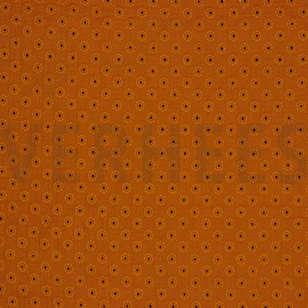 DOUBLE GAUZE EMBROIDERY BLOEMEN ROEST (hover)