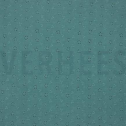 DOUBLE GAUZE EMBROIDERY FLOWERS GREEN (hover)