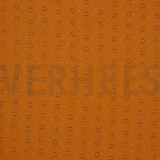 DOUBLE GAUZE EMBROIDERY FLOWERS BRICK #7