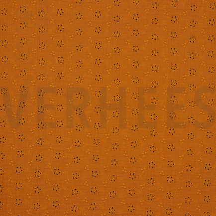 DOUBLE GAUZE EMBROIDERY BLOEMEN BRICK (hover)