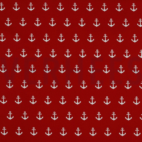 POPLIN ANCHORS RED #7