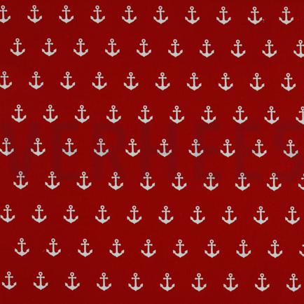 KATOENEN POPLIN ANKERS ROOD (hover)