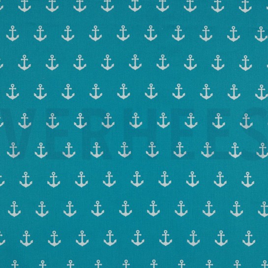 POPLIN ANCHORS TURQUOISE #7