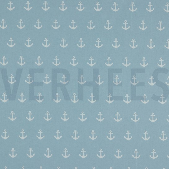 BAUMWOLLE POPELINE ANKER HELLBLAU #7