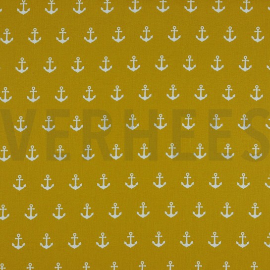 KATOENEN POPLIN ANKERS OKER #7