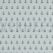 KATOENEN POPLIN ANKERS WIT/GRIJS (thumbnail)