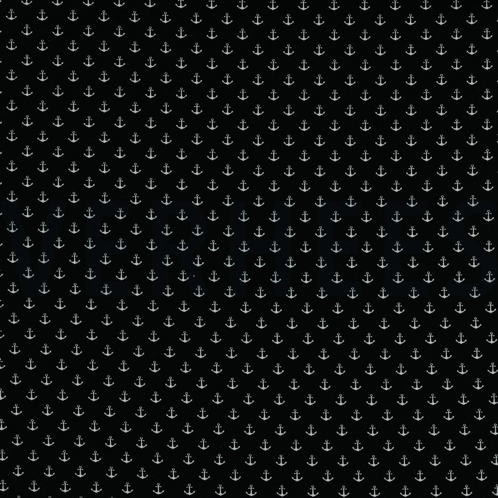 POPLIN PETIT ANCHORS BLACK