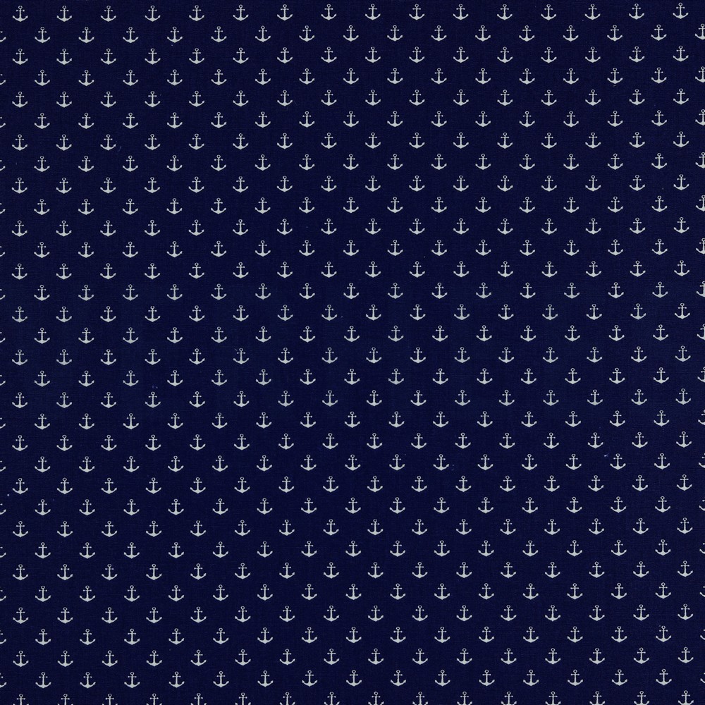 POPLIN PETIT ANCHORS COBALT
