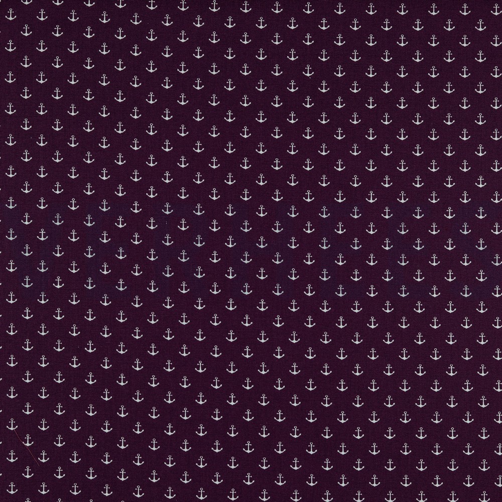POPELINE DE COTON PETITS ANCRAGES VIOLET