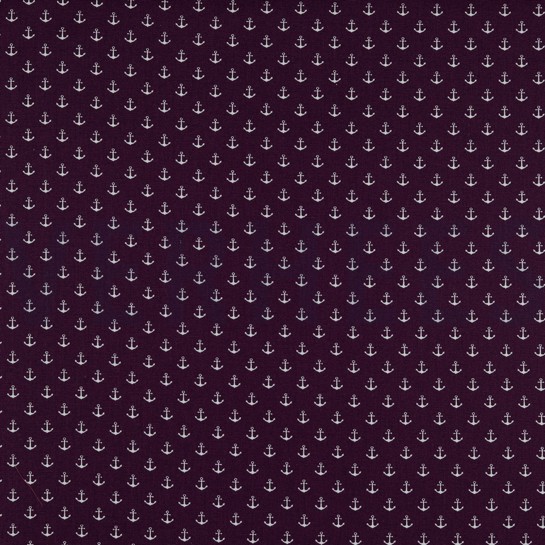 POPLIN PETIT ANCHORS PURPLE #7