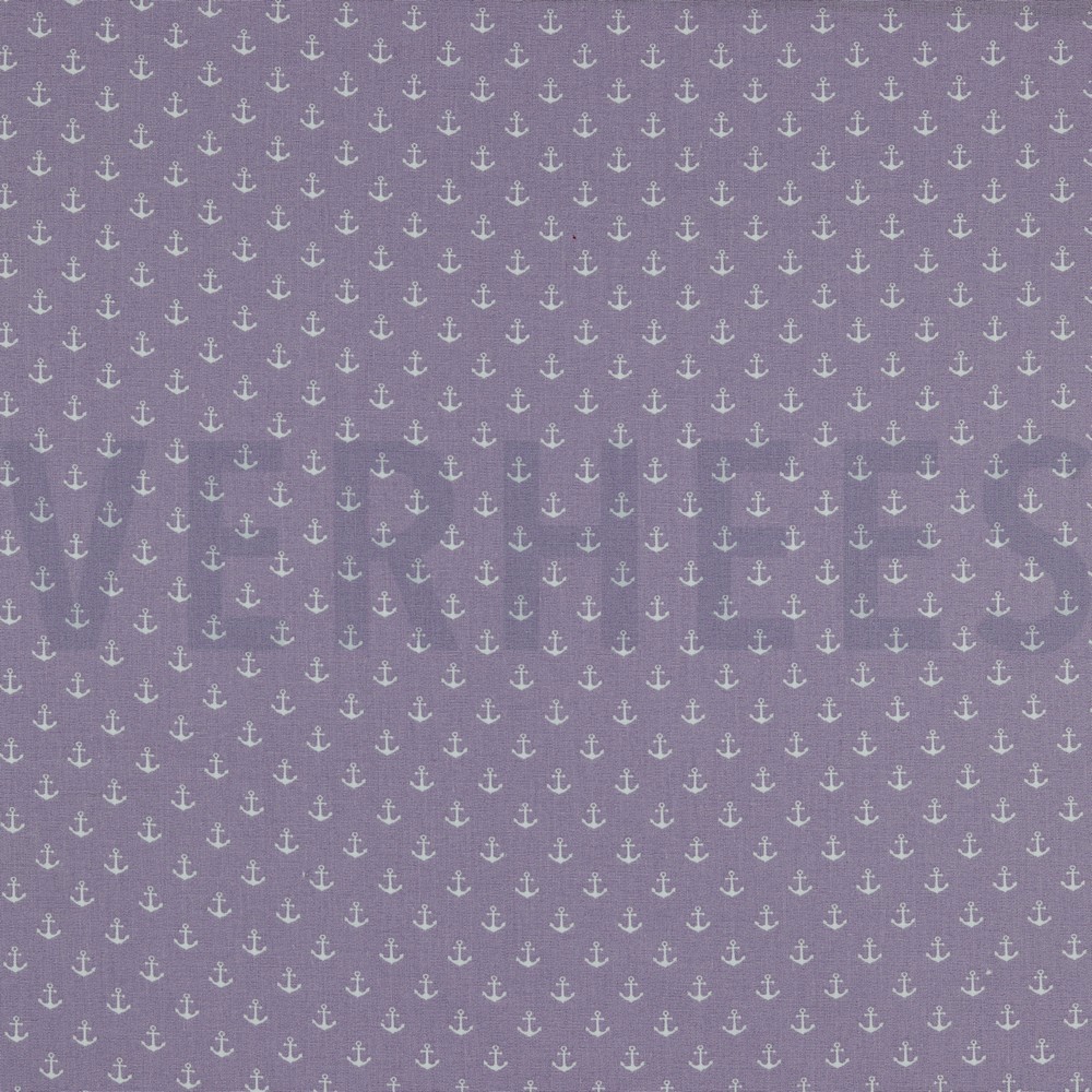 POPLIN PETIT ANCHORS LILAC