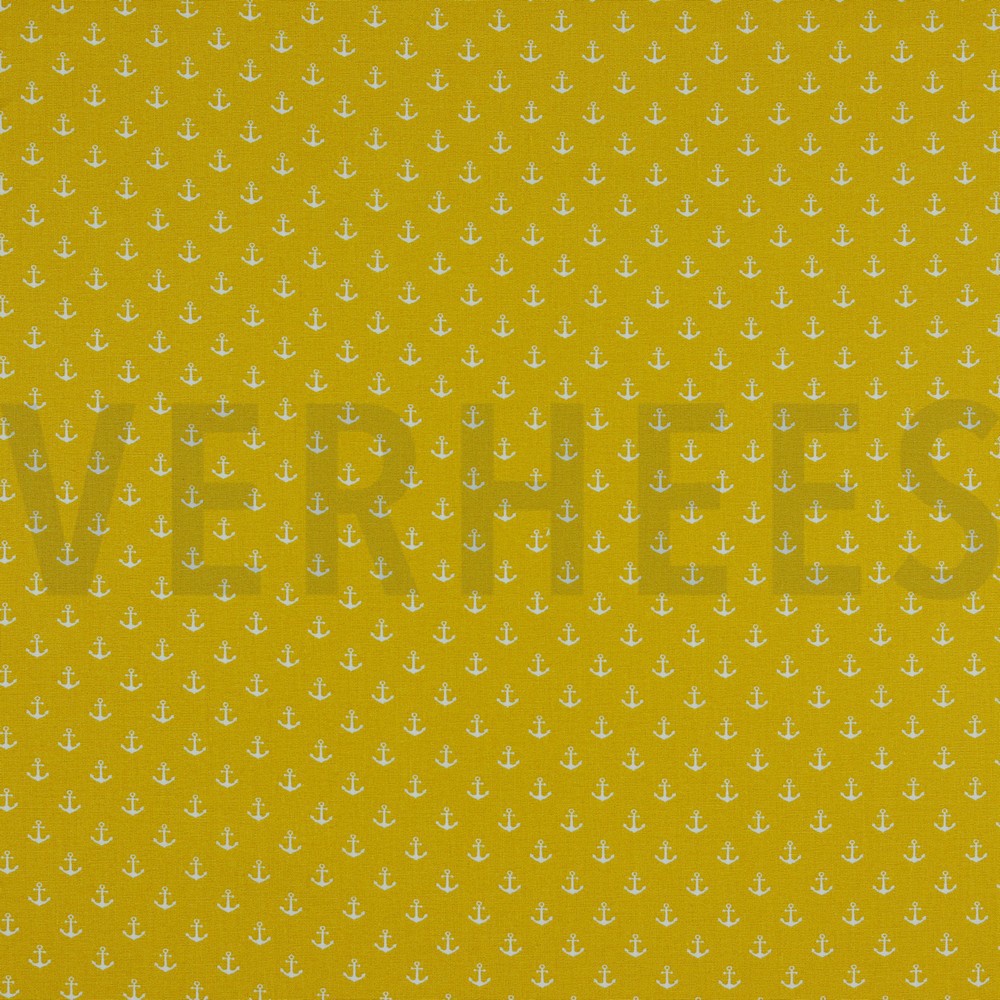 POPLIN PETIT ANCHORS YELLOW