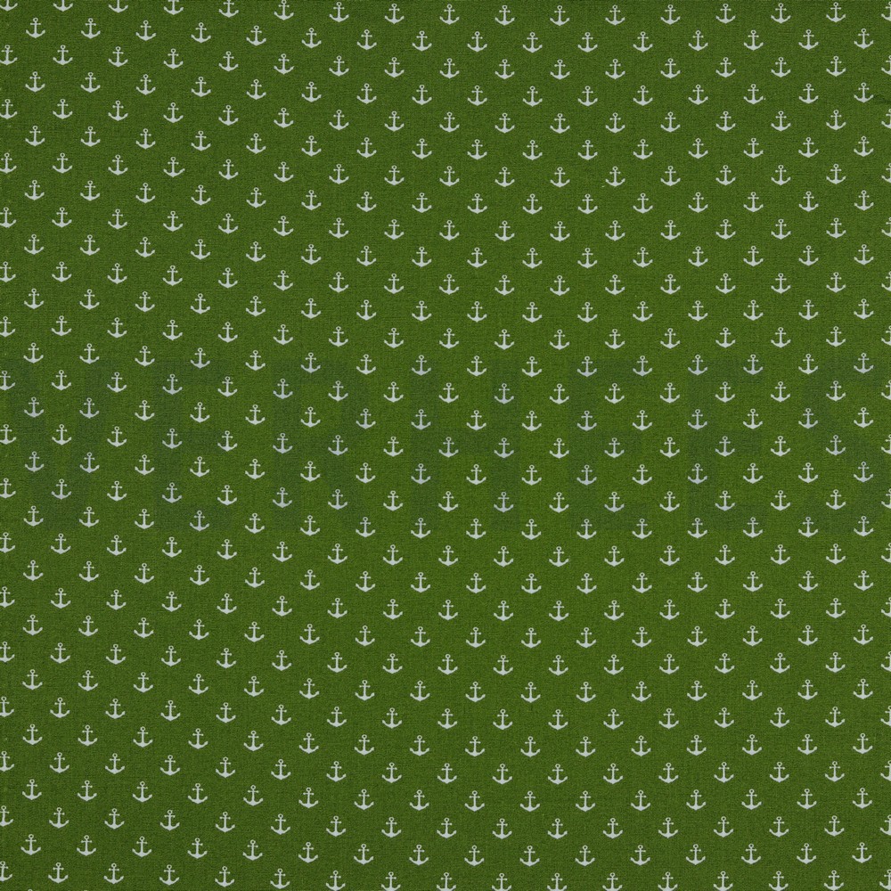 POPLIN PETIT ANCHORS GREEN