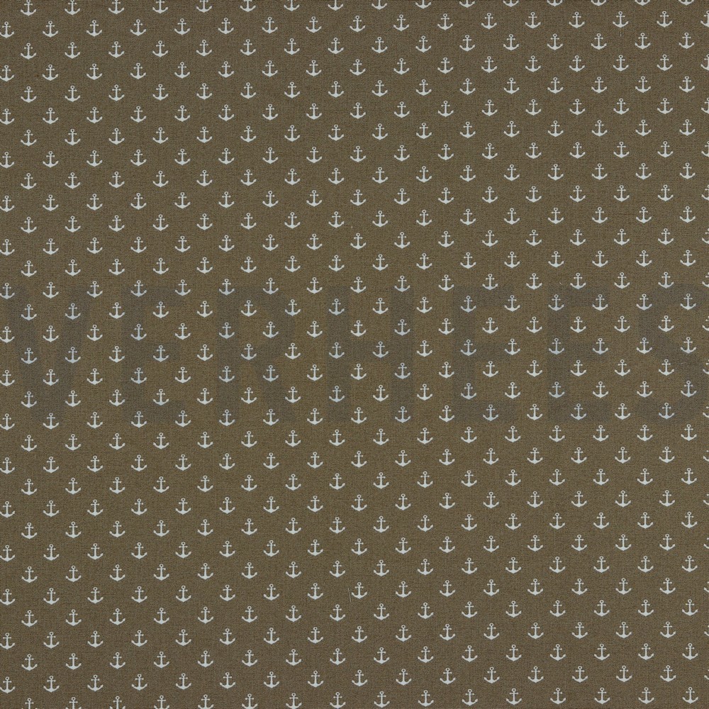 POPELINE DE COTON PETITS ANCRAGES TAUPE