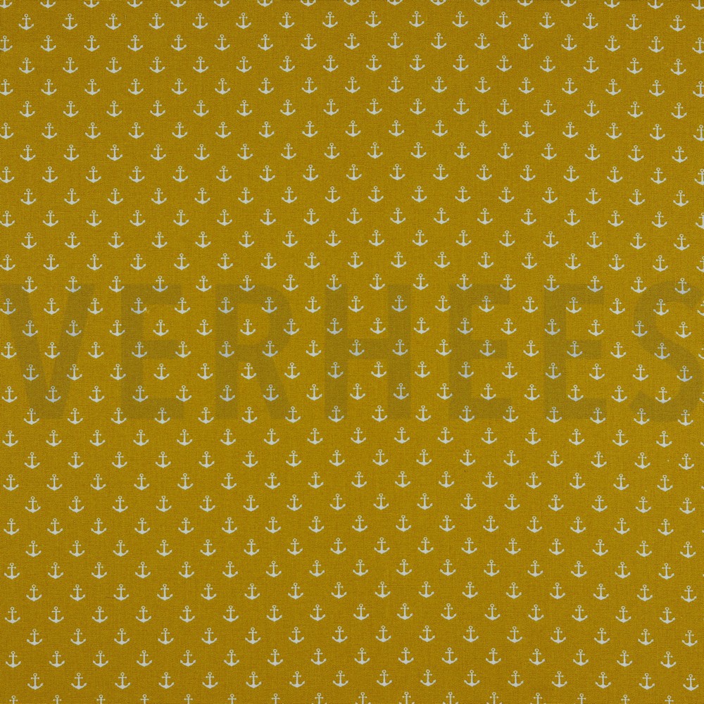 POPLIN PETIT ANCHORS OCHRE