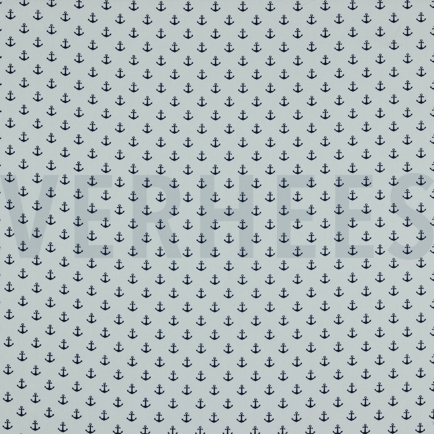 KATOENEN POPLIN KLEINE ANKERS WIT / DONKERBLAUW (hover)