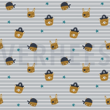 POPELINE DE COTON PIRATES GRIS CLAIR (hover)