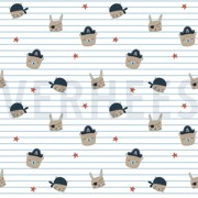 POPELINE DE COTON PIRATES BLANC (thumbnail)