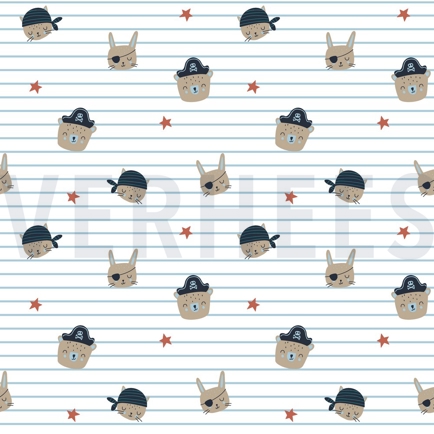 POPELINE DE COTON PIRATES BLANC (hover)