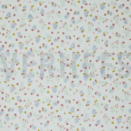 POPELINE DE COTON GLITTER FLEURS BLANC (hover)
