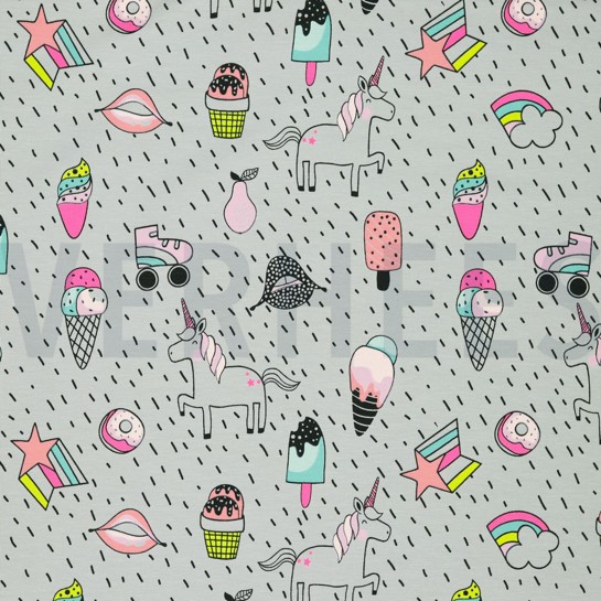 JERSEY NEON UNICORN PARTY LIGHT GREY #7