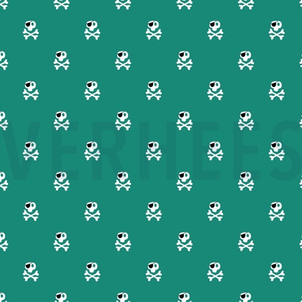 POPELINE DE COTON PIRATES VERT ÉMERAUDE (hover)