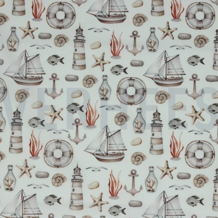 BAUMWOLLE POPELINE DIGITAL MARITIM WEISS (hover)