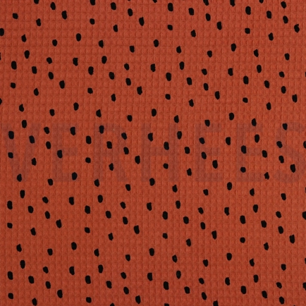 WAFFLEPIQUÉ POIS ROUGE BRIQUE (hover)