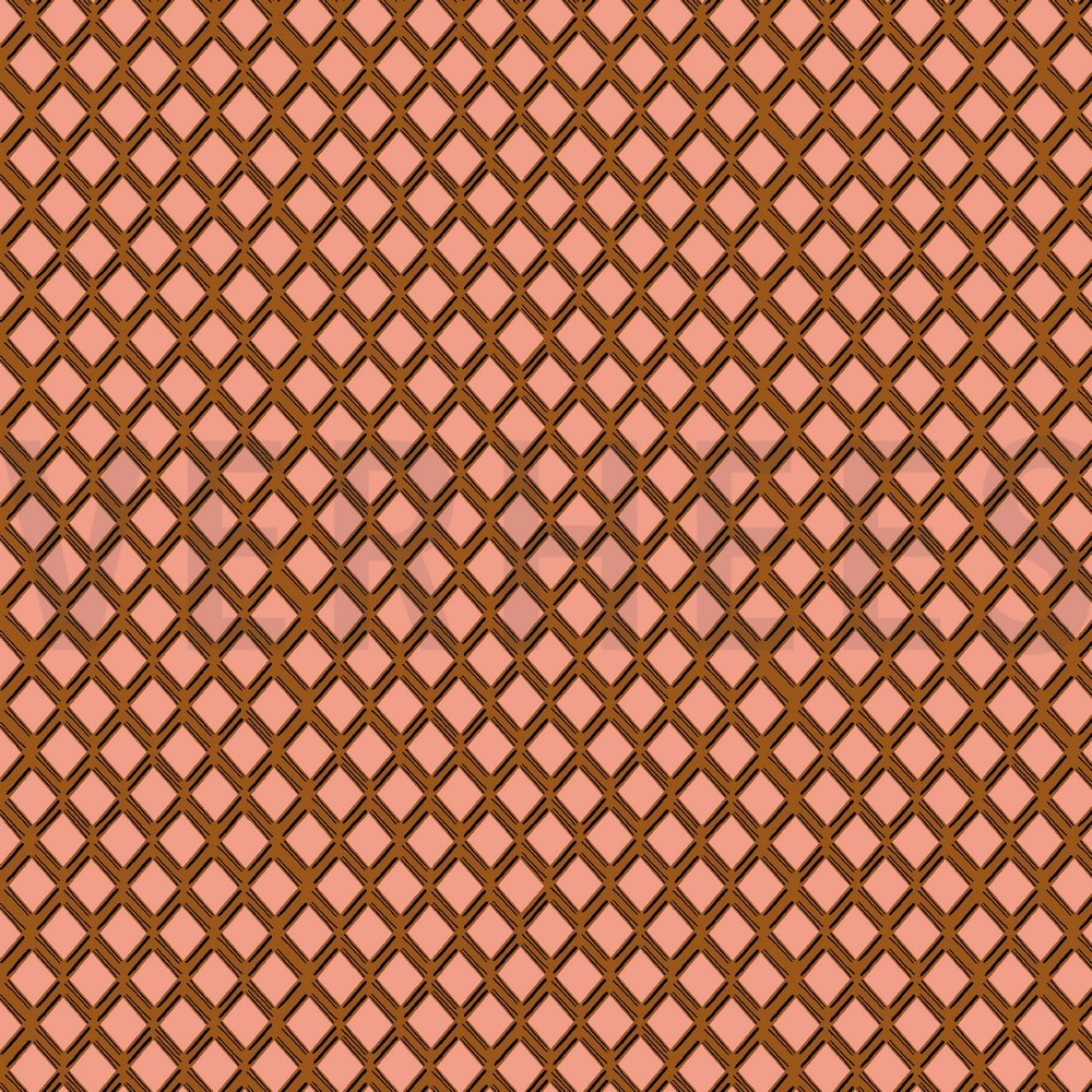 KATOEN SATIJN STRETCH VIERKANTEN DONKER ABRIKOOS