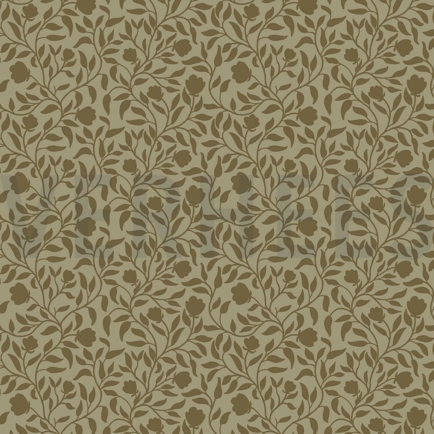 BAUMWOLLE SATIN STRETCH BLUMEN UND BLÄTTER MOOSGRÜN (hover)