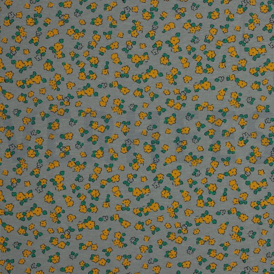 LINEN JERSEY SMALL FLOWERS GREY #7