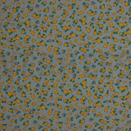 LEINEN JERSEY KLEINE BLUMEN GRAU (hover)