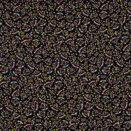 VISKOSE LUREX KLEINE BLUMEN SCHWARZ (hover)