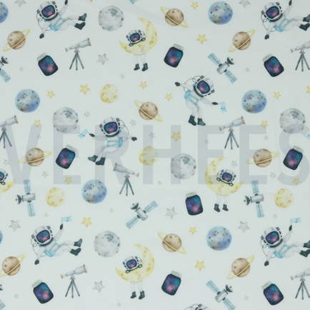 BAUMWOLLE POPELINE DIGITAL WELTRAUM WEISS (hover)