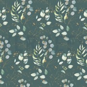 FINE POPLIN DIGITAL EUCALYPTUS LEAVES OLD GREEN (thumbnail)