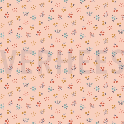 BAUMWOLLE POPELINE GOTS KLEINE BLUMEN HELL LACHS (hover)