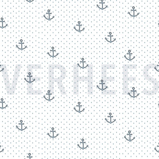 POPELINE DE COTON BÉBÉ MARITIME BLANC #7