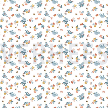 POPLIN BIRDS WHITE (hover)
