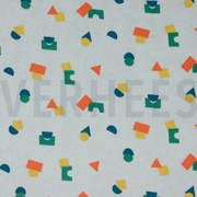 STRETCH TOWELLING SHAPES LIGHT GREY (thumbnail)