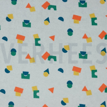 STRETCH TOWELLING SHAPES LIGHT GREY (hover)