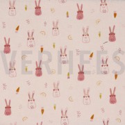 STRETCH TOWELLING BUNNIES LIGHT ROSE (thumbnail)