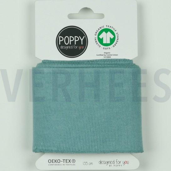 CUFFS GOTS 7CM DONKER AQUA #7