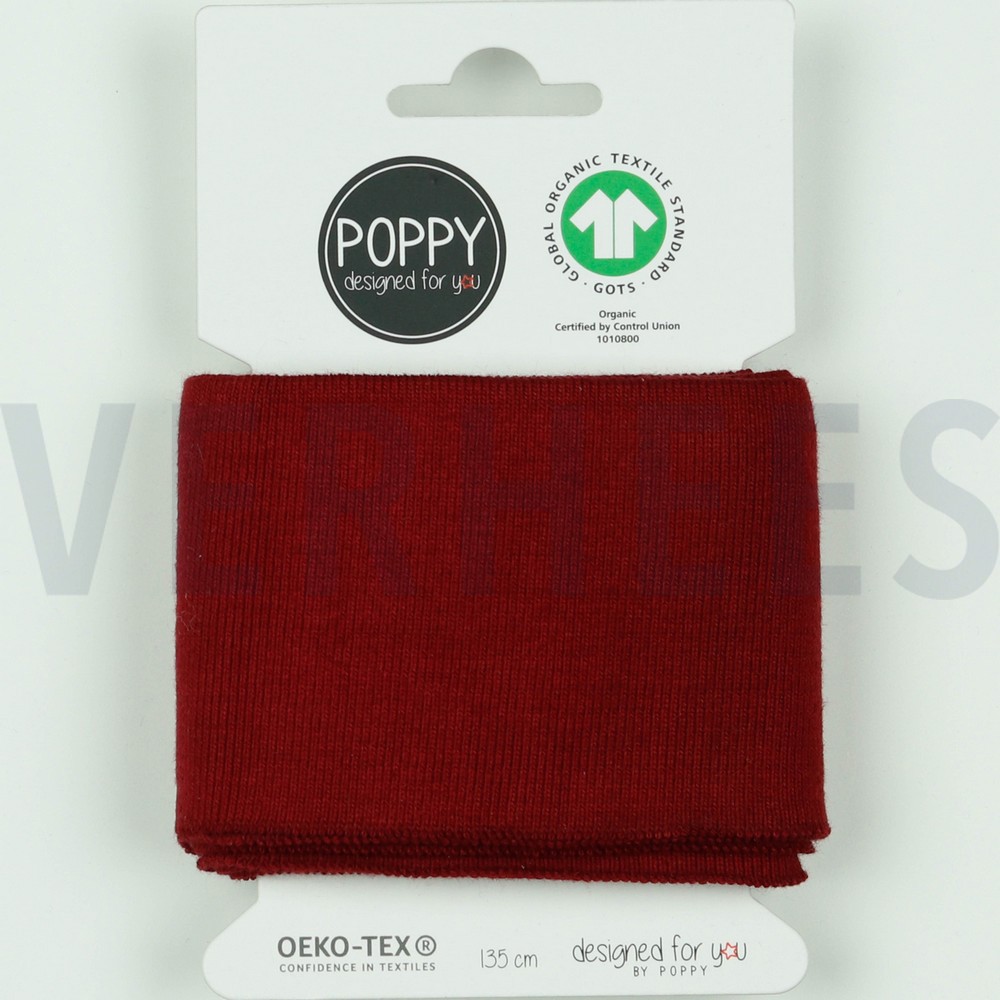 CUFFS BÜNDCHEN GOTS 7CM BORDEAUXROT