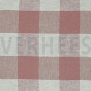 LIN VISCOSE TEINT EN FIL CARREAUX ROSE ANCIEN (thumbnail)
